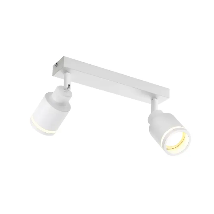 CBJKTX Foco de Techo Moderno 2 Bombillas Ajustables GU10 Lámpara de Techo de Metal - 1