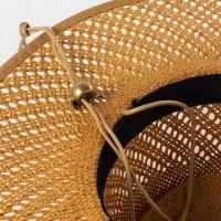 Primavera verano nueva moda trenza hueca paja con sombrero para el sol de playa al aire libre grande y con lazo de cuerda - details 5