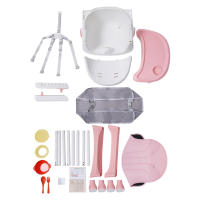 Trona 2 en 1 para bebés y niños pequeños rosa con reposapiés Trona para niños y niñas de 6 meses a 6 años que pesan hasta 176 libras - details 8