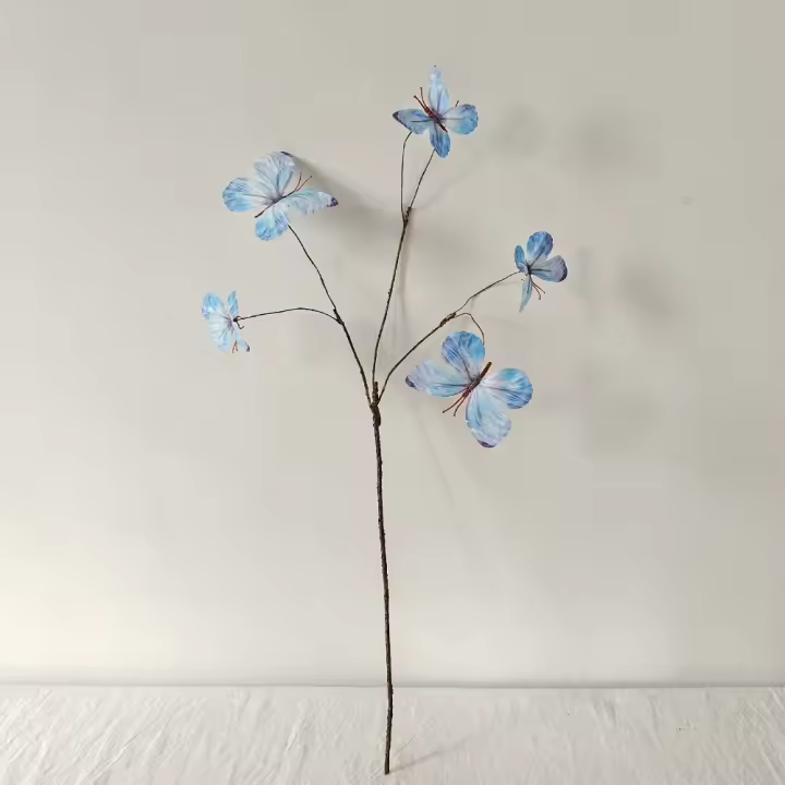 Rama de flor de mariposa Artificial, accesorios de bricolaje, mariposas multiescena, plantas, accesorios de fotografía, 70cm, 1 Uds. - 1
