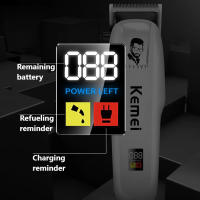 Kemei-cortadora eléctrica inalámbrica profesional para hombre, máquina para cortar el pelo, recargable por USB, con pantalla LCD - details 4