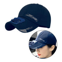 Gorra de Béisbol de Algodón Sólido Gorra de Verano Ajustable con Abanico - details 0