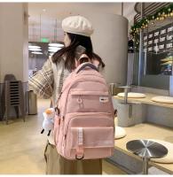 Mochila informal de gran capacidad nueva versión coreana pequeña mochila fresca y de moda Mochila japonesa simple de color sólido - details 16