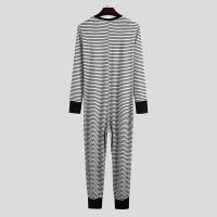 Pijama Para Hombre Con Rayas Camiseta De Cuello Redondo Manga Larga Cómodo Y Casual Ideal Para El Hogar Tallas S-3XL - details 8