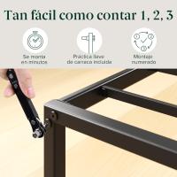 Lorelai Cama 150x200 cm - Altura 36 cm con almacenaje debajo de la cama - Estructura de cama de plataforma de metal - Negro - details 5