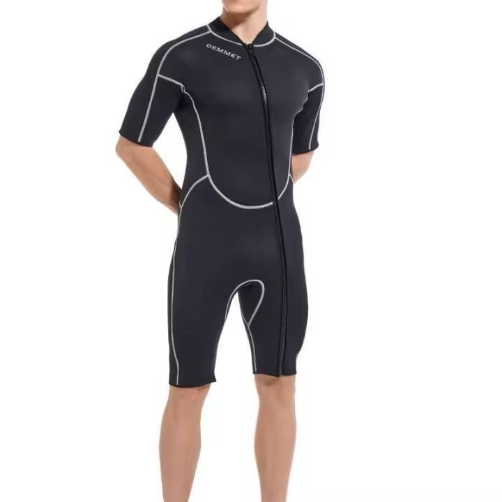 DEMMET-traje de neopreno de manga corta, bañador de una pieza de 1,5/3MM, para natación, surf y esnórquel, mantiene el calor y el frío - 1