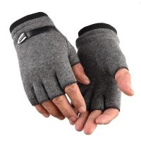 Hombre moda medio dedo masculino Casual guantes sin dedos hombres calidad guantes elásticos mitones invierno guantes cálidos para hombre - details 8