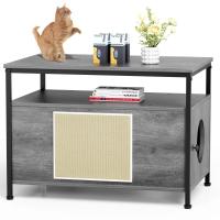 Caja de Arena de Gato de Madera Enchufe Occulto para Muebles Armario de Almacenamiento de Mascotas con Estante Baño Interior para Gatos - details 4