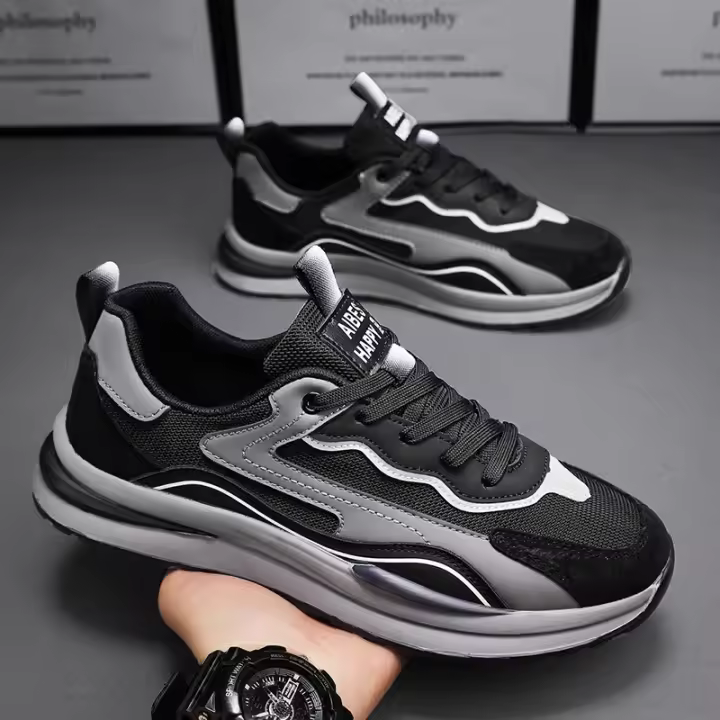 Zapatos de Trabajo para Hombres en Verano 2024 Suela Gruesa, Antideslizante, Malla de Argán para Sites de Construcción - 1