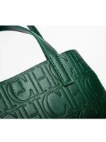 Bolso Bandolera Para Mujer CH Embossed Con Diseño De Impresión De Letras Gran Capacidad Elegante Temperamento Bolso De Mano Casual - details 25
