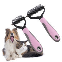 Cortador de nudos de piel para mascotas, herramientas de aseo para eliminar el pelo de gatos, cepillo de doble cara, productos para mascotas, peine para gatos, 1 unidad - details 0