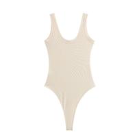 Vestido de una pieza casual ajustado de color sólido con cuello halter para mujer, verano 2025 - details 2
