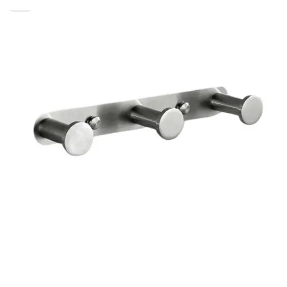Gancho de pared para toalla, Perchero de acero inoxidable para baño, cocina, 3 ganchos cepillados - 1