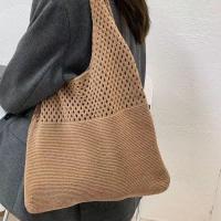 Bolso De Hombro Vintage Tejido Con Agujeros Para Mujer Gran Capacidad Bolso De Compras Bohemio Veraniego Para Playa Y Viajes - details 25
