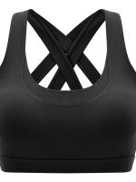 Tops cortos cruzados para mujer, camisa deportiva negra de manga corta para Yoga - details 5