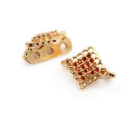10 Uds. De latón y circonita de Color dorado de 18K, 3 agujeros, pulseras con conexión de flores, collares, cuentas espaciadoras, fabricación de joyas Diy de alta calidad - details 19
