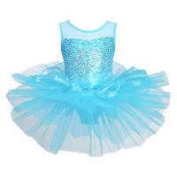 Vestido de baile de Ballet para niñas, sin mangas, lentejuelas brillantes, leotardo de malla, tutú, Ropa de baile, gimnasia, patinaje, disfraz de escenario actuación - details 1