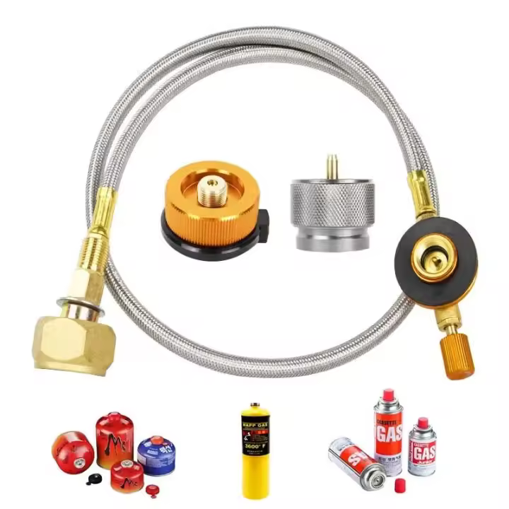 Estufa de exterior, botella plana de GLP de respaldo de propano, adaptador de butano, accesorios de gas para camping - 1