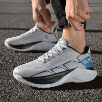 Zapatillas de correr transpirables con suela de goma para hombre, moda, gris - details 10