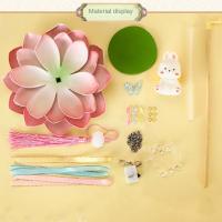 Linternas de flores de loto DIY, paquete de Material brillante, linterna de loto de conejo, linterna luminosa hecha a mano para Festival del Medio Otoño - details 5