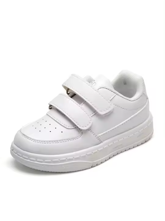 Zapatillas Deportivas Blancas para Niños y Niñas Zapatos de Tenis Escolares Informales Transpirables de Cuero PU Zapatos Deportivos Antideslizantes a la Moda - 1
