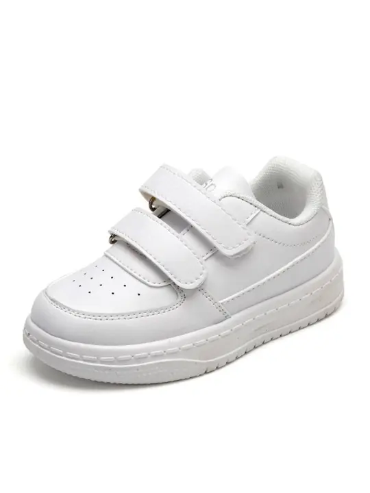 Zapatillas Deportivas Blancas para Niños y Niñas Zapatos de Tenis Escolares Informales Transpirables de Cuero PU Zapatos Deportivos Antideslizantes a la Moda - 1