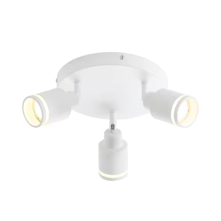 CBJKTX Lámpara de techo blanca moderna: 3 focos de techo de metal ajustables GU10 Lámpara de techo para dormitorio comedor sin bombilla - 1