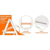 Escalera Taburete de aluminio Antideslizante Pedal plegable Acero para el hogar Amplia capacidad
