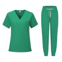 Muchos colores, conjuntos de uniformes para enfermería con cuello en V para mujer, uniforme médico morado menta, pantalones de pierna para correr, conjuntos de enfermeras médicas - details 6