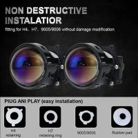 Lente de proyector Bi LED azul de 3,0 pulgadas, faro Universal, retroadaptación para H1 H4 H7 H11, faro de luz automático, accesorio para coche - details 4