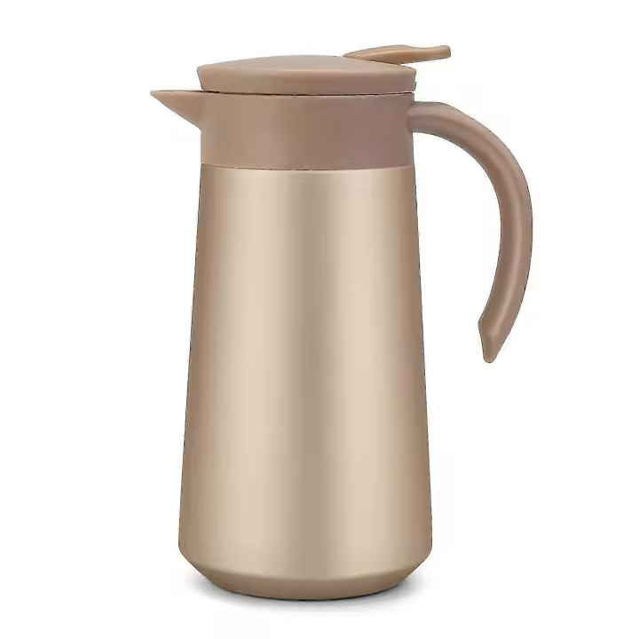 Jarra de café Airpot Termo de café aislado Urna Termo de vacío de acero inoxidable para café, agua caliente, té, bebidas calientes Oro - 1