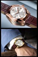 Relojes de pulsera de cuarzo de acero inoxidable POSHI 926 de lujo de primera calidad para hombre, esfera con correa de aleación, esferas redondas, reloj de pulsera de negocios para hombre - details 7