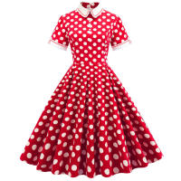 Hepburn, corte elegante, temperamento, puntos ondulados, falda de cola grande, estilo retro - details 1
