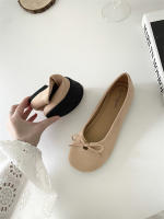 Nueva versión coreana de gamuza de fondo plano cabeza redonda boca poco profunda versátil perezoso un pedal ballet zapatos de mujer - details 8