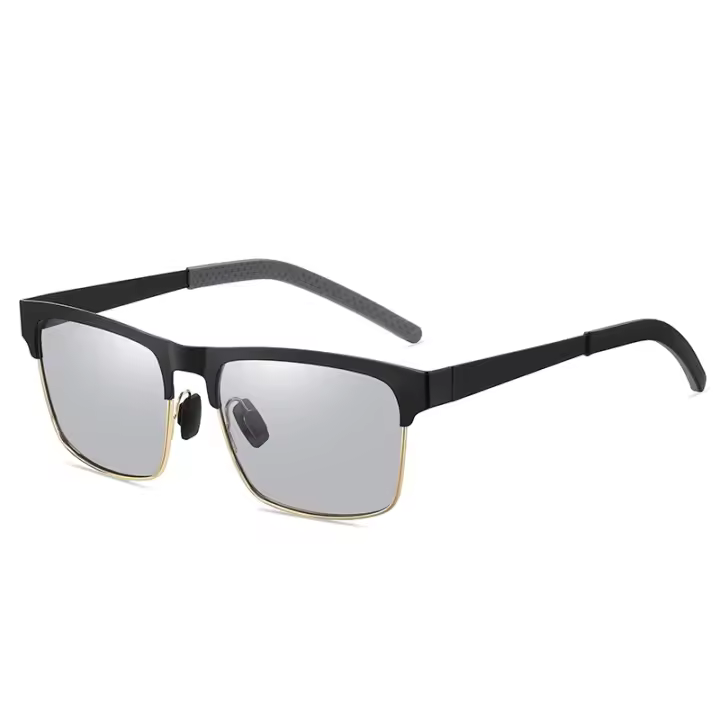 Gafas de Sol para Hombres Polarizadas, Protección UV400, Diseño Rectangular, Montura Semiplana y Lentes - 1