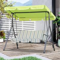 Columpio de Jardín de Metal con Parasol 3 Sillas, Cojín y Techo Ajustable 240kg 169x110x151cm - details 44