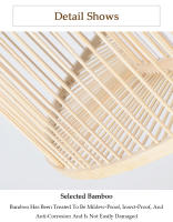 TOMAXIN-Lámpara de bambú de 60CM para hotel, sala de estar redonda, dormitorio, mesa de comedor, bar - details 6