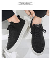 Zapatos para caminar con suela de plataforma para hombre, calzado para monopatín, cómodas zapatillas de tenis a la moda para hombre, Color sólido - details 22