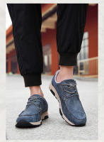 Zapatos para correr clásicos para hombre, zapatillas ligeras de cuero de ante, cómodos zapatos deportivos de gran tamaño, zapatos planos transpirables para correr - details 4