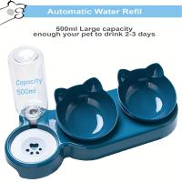 Tazones de Gato de Plástico Alimentador de Doble Boca para Comida y Agua - details 1
