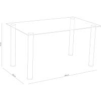 Mesa de Comedor Negra, Mesa de Cristal para Cocina, Medidas Mesa Moderna salón: 140 cm Largo x 80 cm Ancho x 75 cm Alto - details 2