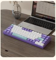 Heijue AK680 teclado mecánico juego teclado intercambiable en caliente con cable eje de té inalámbrico de doble modo eje rojo 68 teclas - details 17