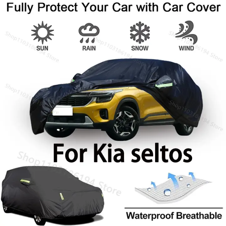 Funda Completa para Auto Kia Seltos, Protección Exterior - Resistente a la Nieve, Parasol, Impermeable y a Prueba de Polvo, Accesorios para Automóvil - Negro - 1