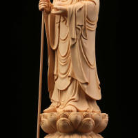 Estación Huangyang Huimu Lotus Land rey tibetano Bodhisattva estatua de Buda ornamento llama retroiluminación Ksitigarbha hogar Zen Living - details 3