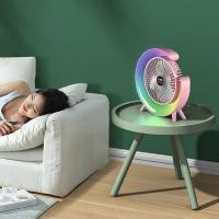 Xiaomi-ventilador portátil recargable por USB, dispositivo eléctrico con LED, 7 colores, 180 ° , ajustable, 3 velocidades, para verano - details 9