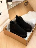 Botas de nieve con plataforma para mujer, parte superior baja, piel de oveja, invierno, nuevas - details 8
