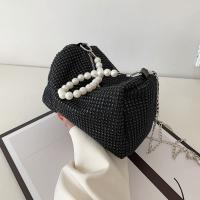 Bolso de mano de gran capacidad con diamantes de imitación, bolso de hombro con cadena de perlas, pequeño bolso cuadrado, bolso de almohada, bolso de cosméticos, bolso de hombro para mujer, fiesta - details 7