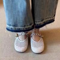 Sandalias Planas Retro Tejidas para Mujer 2025 Cómodas y Ligeras con Hebilla de Metal - details 18