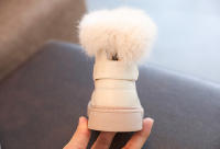 Botas cálidas de terciopelo para niños pequeños, zapatos impermeables de cuero para la nieve, exteriores, Invierno - details 14