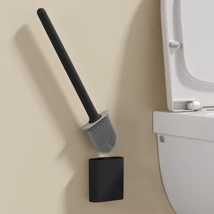 Cepillo de Inodoro Mini de Silicona Secado Rápido, Ecológico, Flexible con Base Antifugas para Baño - 1